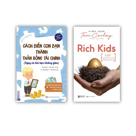 Combo 2 cuốn nuôi dạy con KZ :  Rich Kid và Cách biến con bạn thành thần đồng tài chính