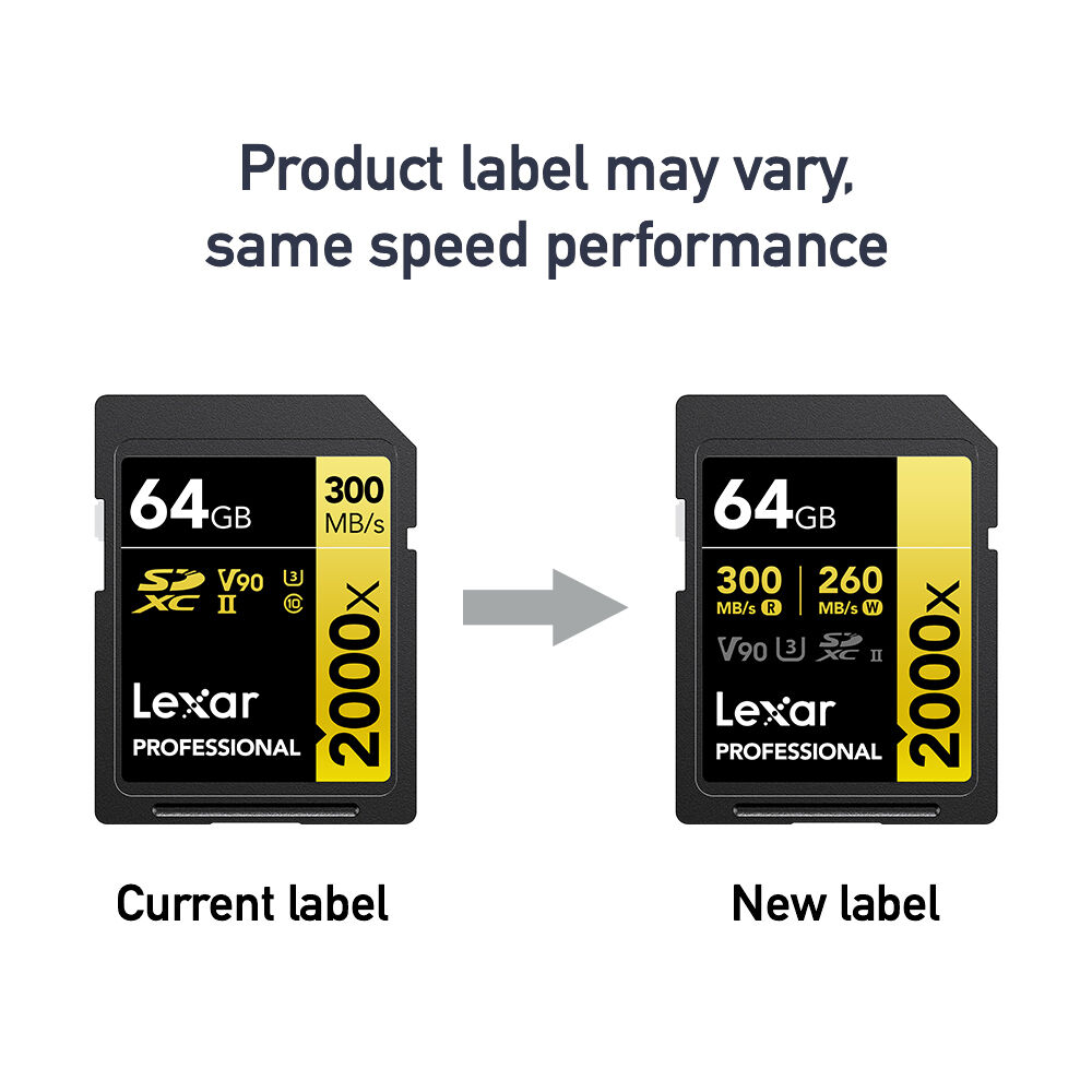 Thẻ nhớ SD Lexar Professional 2000x UHS-II V90 300MB/s (64GB/128GB/256GB)- Hàng chính hãng