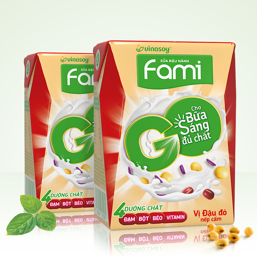 Hình ảnh Thùng Sữa Đậu Nành Famigo Đậu Đỏ Nếp Cẩm (200ml x 36 Hộp)