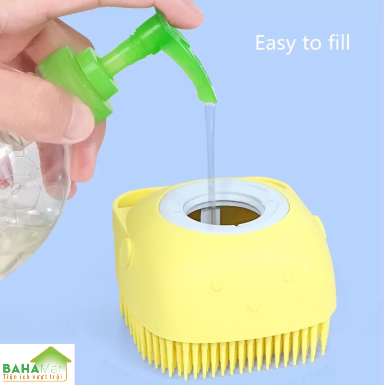 BÀN CHẢI TẮM SILICONE MỀM MASSAGE TẨY DA CHẾT CÓ NGĂN CHỨA SỮA TẮM