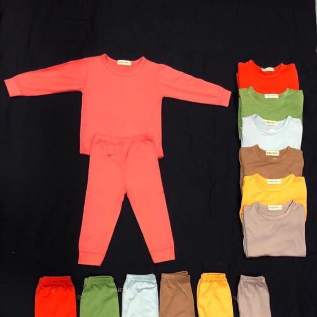 Bộ dài tay quần dài lưng thấp cho bé 6-17kg