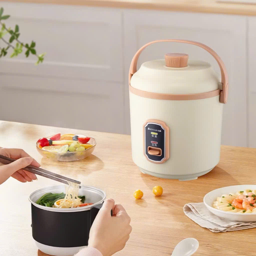 Nồi Cơm Điện Đa Năng 1.2L – Nấu Cơm, Hầm Cháo, Hấp, Xào, Luộc Siêu Tiện Lợi - HÀNG CHÍNH HÃNG MINIIN
