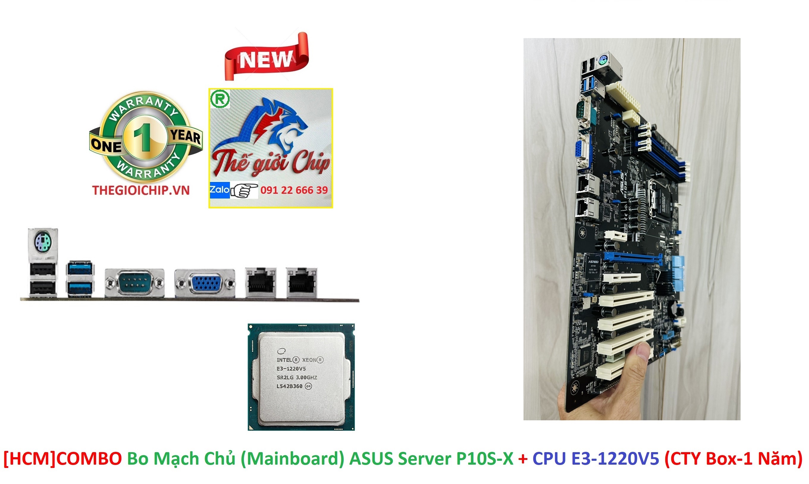 COMBO Bo Mạch Chủ (Mainboard) ASUS Server P10S-X + CPU E3-1220V5 (HÀNG CHÍNH HÃNG)