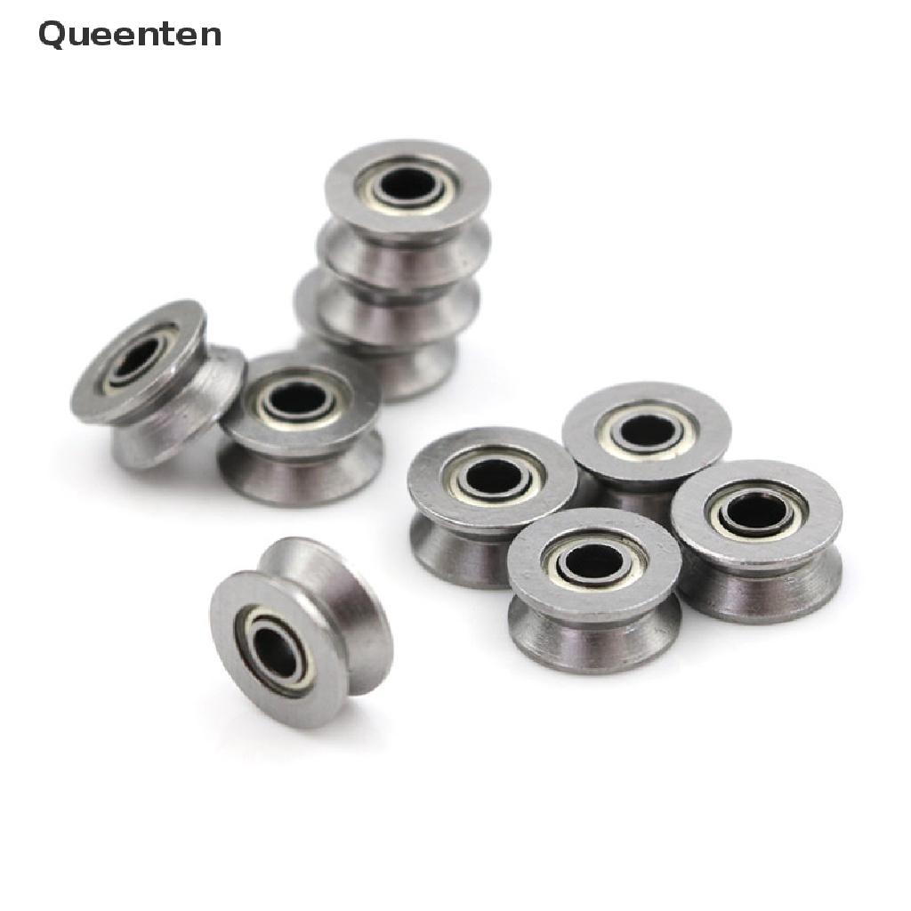 Queenten 10pcs HCS Deep V Groove Sealed Guide Line Track Pulley Ball Bearing 3*12*4mm QT