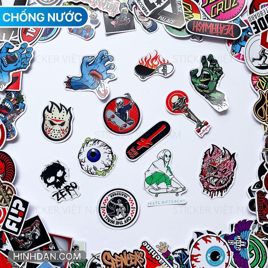 Sticker Ván Trượt Skateboard - Chống Nước Dán Trang Trí Nón Bảo Hiểm, Đàn Guitar, Laptop, Vali, Sổ Tay