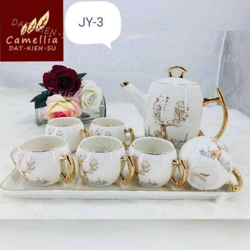 Bộ ấm tách gốm sứ mang phong cách Châu Âu