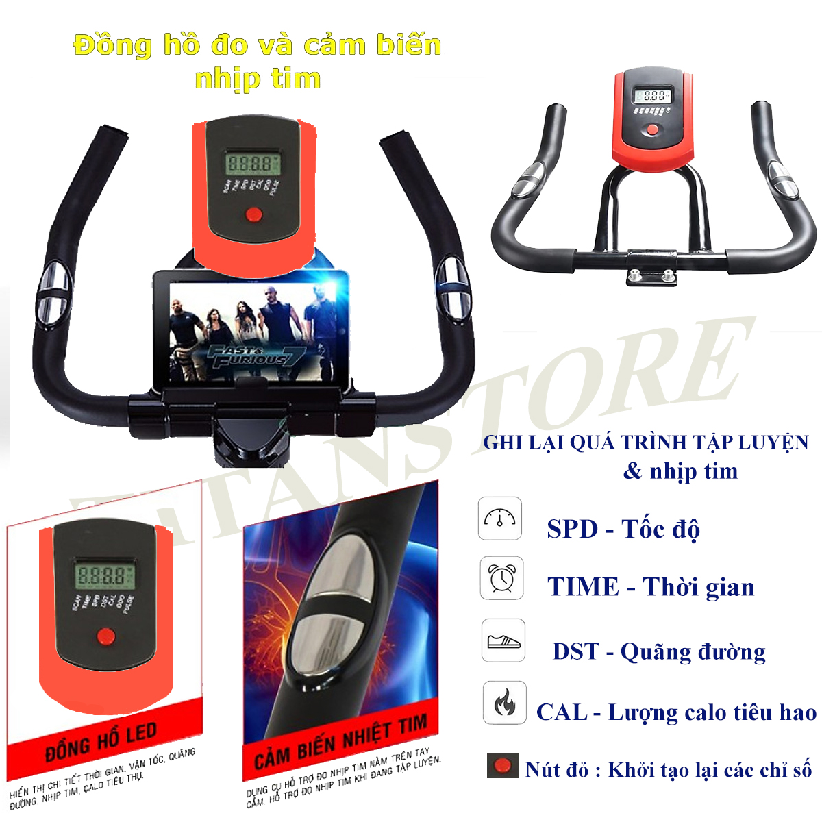 Xe Đạp Thể Dục Tại Nhà - Xe Tập Gym Tại Nhà - Kiểu dáng thể thao, Chất liệu cao cấp, Màn hình LED đa năng, Khung Thép Chắc Chắc, Không Gây Tiếng Ồn.