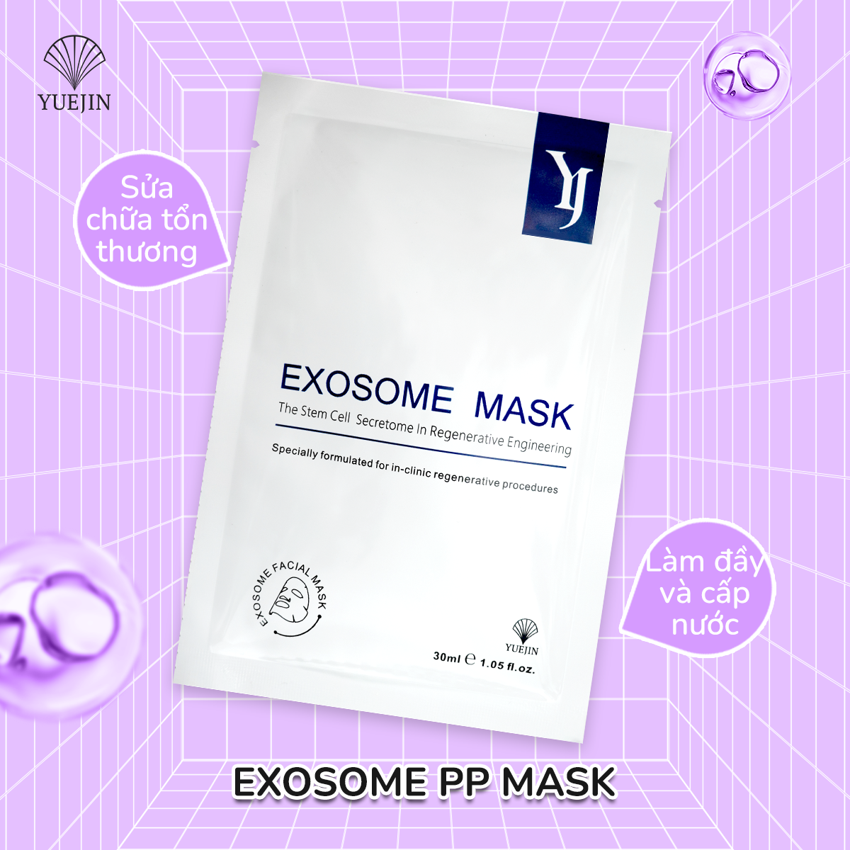 Mặt nạ 7 ngày phục hồi trắng sáng da cùng Yuejin, mặt nạ B5, Liposome PP, Melasma SOS, Exosome