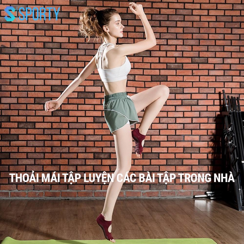 Tất chân hở ngón Yoga SPORTY Vớ chống trượt cao cấp tập thể dục chống trượt êm ái, tránh hôi chân, đảm bảo an toàn YGS6