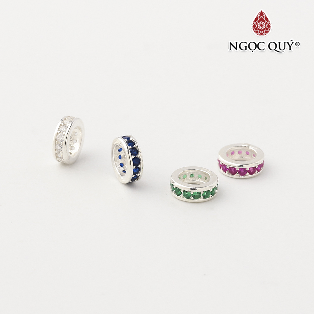 Charm bạc chặn hạt đính đá - Ngọc Quý Gemstones