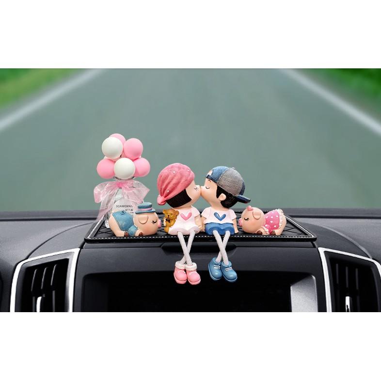 Set decor hạnh phúc trang trí taplo ô tô, taplo xe hơi.- Hoàng Đông Shop