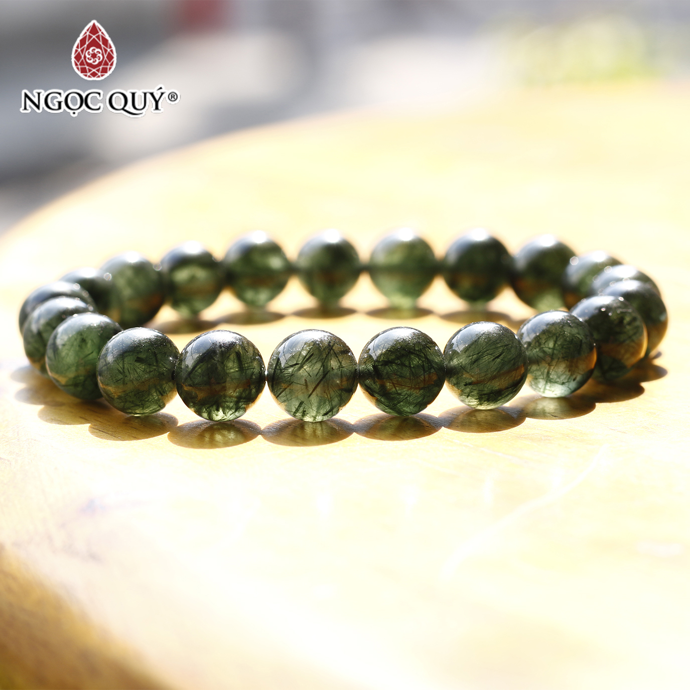 Vòng tay đá thạch anh tóc xanh mệnh hỏa, mộc - Ngọc Quý Gemstones