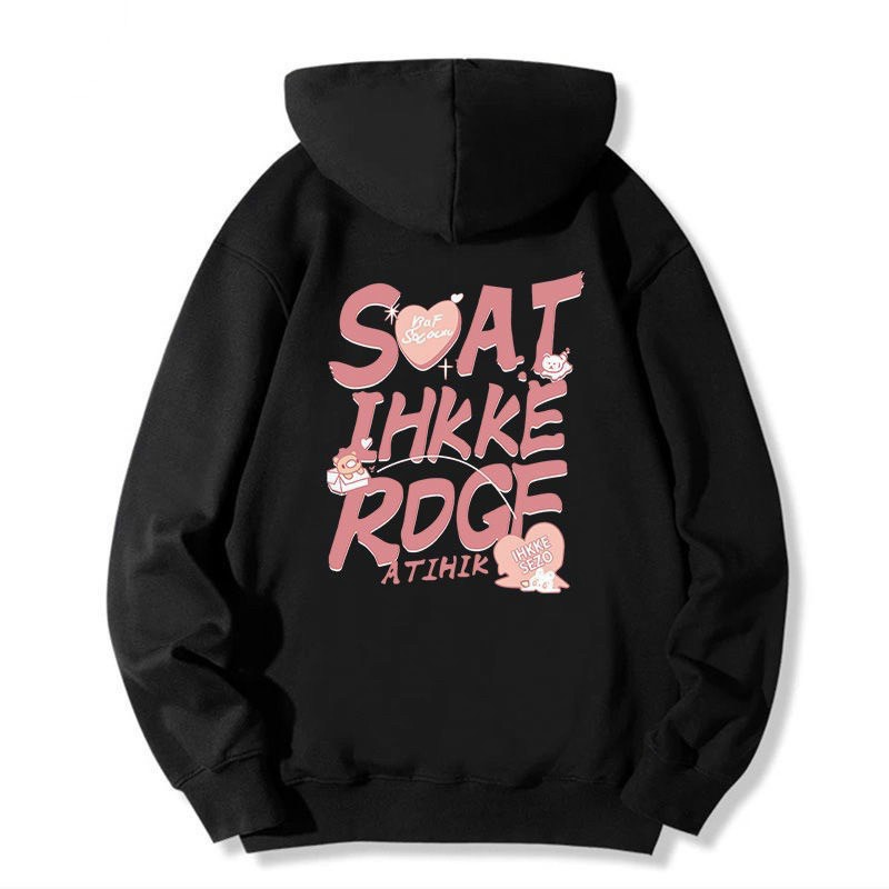 Áo Hoodie Nỉ Soat Chữ Hồng Hàn Quốc Dài Tay Có Mũ, Áo Hoodie Nỉ Có Mũ SOAT Chữ Hồng Form Rộng Kiểu Dáng Hàn Quốc Dễ Thương, áo khoác hoodie cặp đôi