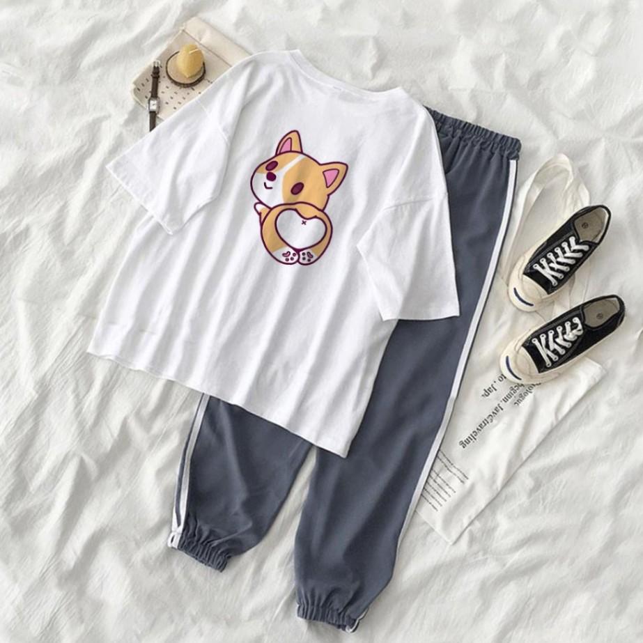 Set Jogger Line Phối Thun Unisex Chó
