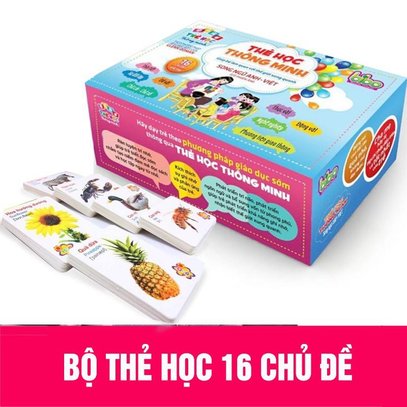 Bộ Thẻ Học Flashcards Cho Bé 416 Thẻ-16 Chủ Đề Song Ngữ Anh Việt