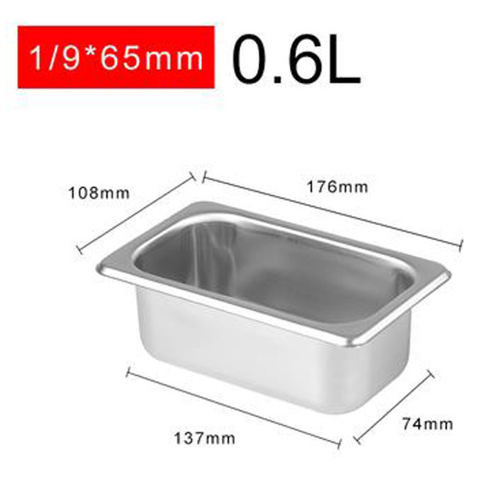 Khay inox GN 1/9 Đựng Thạch Topping Đựng Thực Phẩm