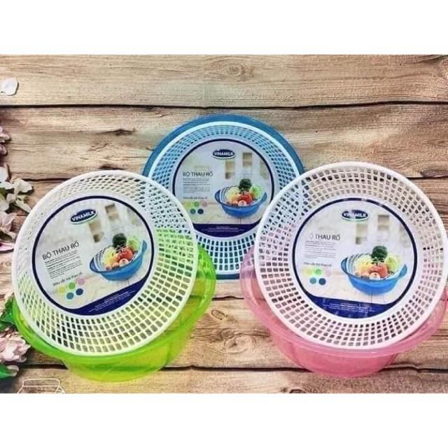 Rổ đôi có thau hứng phi 30cm x C15 có nắp sáng đẹp