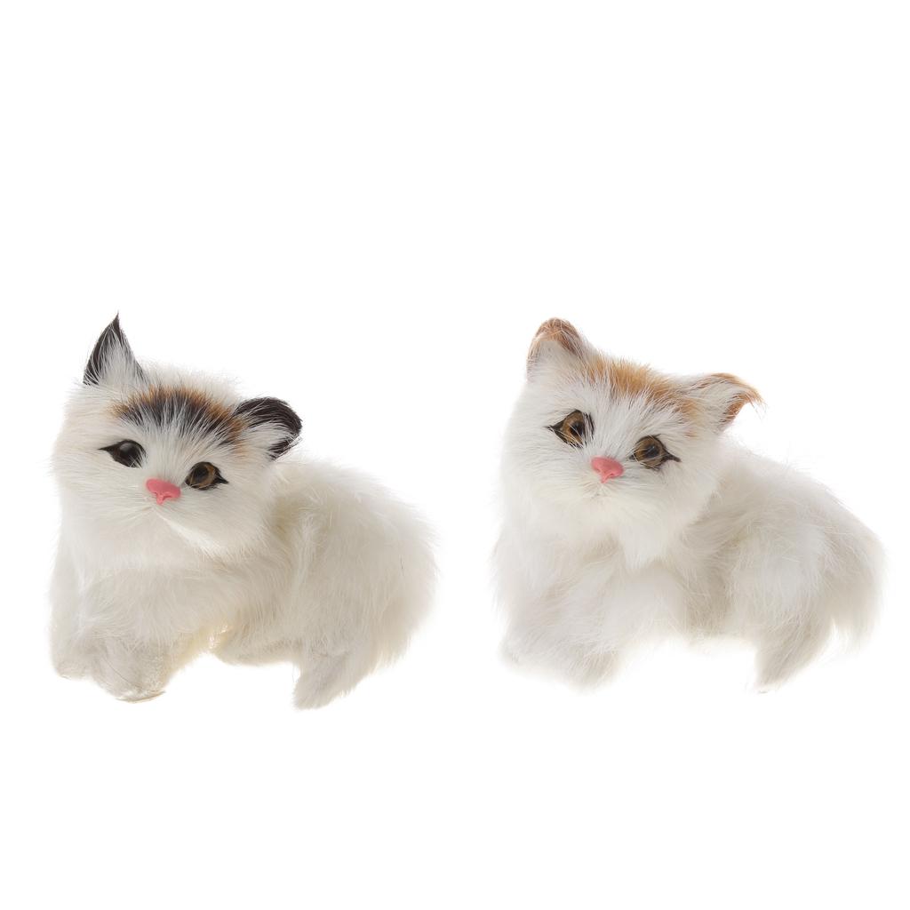 2 Chiếc Mèo Sang Trọng Lông Động Vật Hình Kitty Sống Động Như Thật Mèo Con