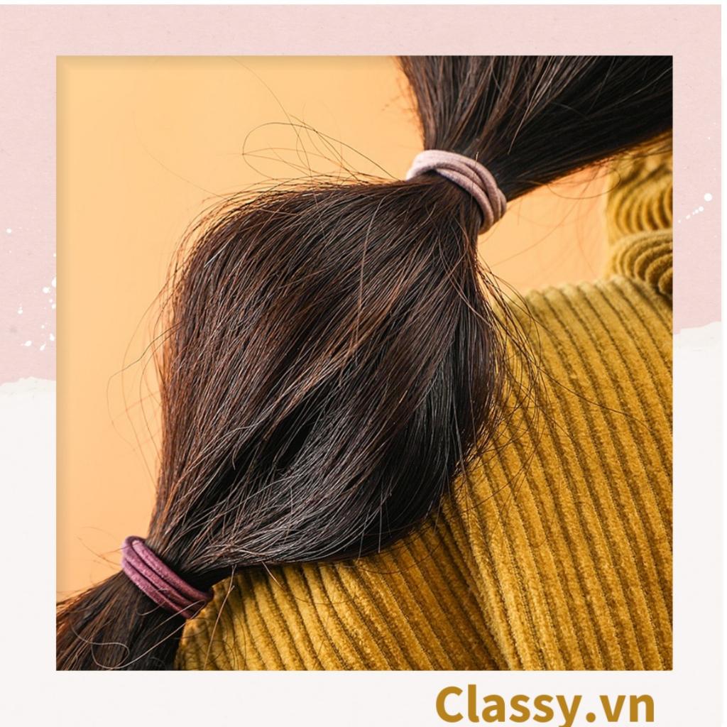 Set 100 dây thun cột tóc Classy siêu dai siêu rẻ đơn sắc PK208