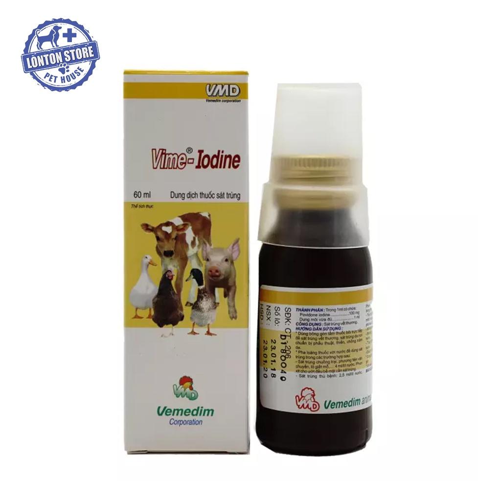 Vime Iodine - Dung Dịch Sát Trùng Vết Thương, Sát Trùng Môi Trường, Văn Phòng, Chuồng Trại, 1 lit
