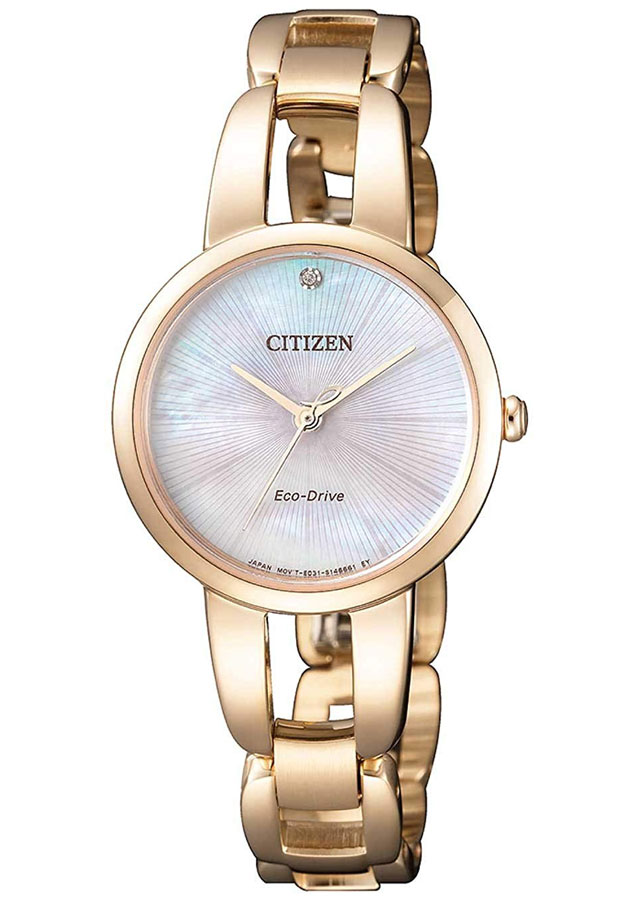 Đồng Hồ Nữ Citizen Dây Thép Không Gỉ EM0433-87D - Mặt Xà Cừ