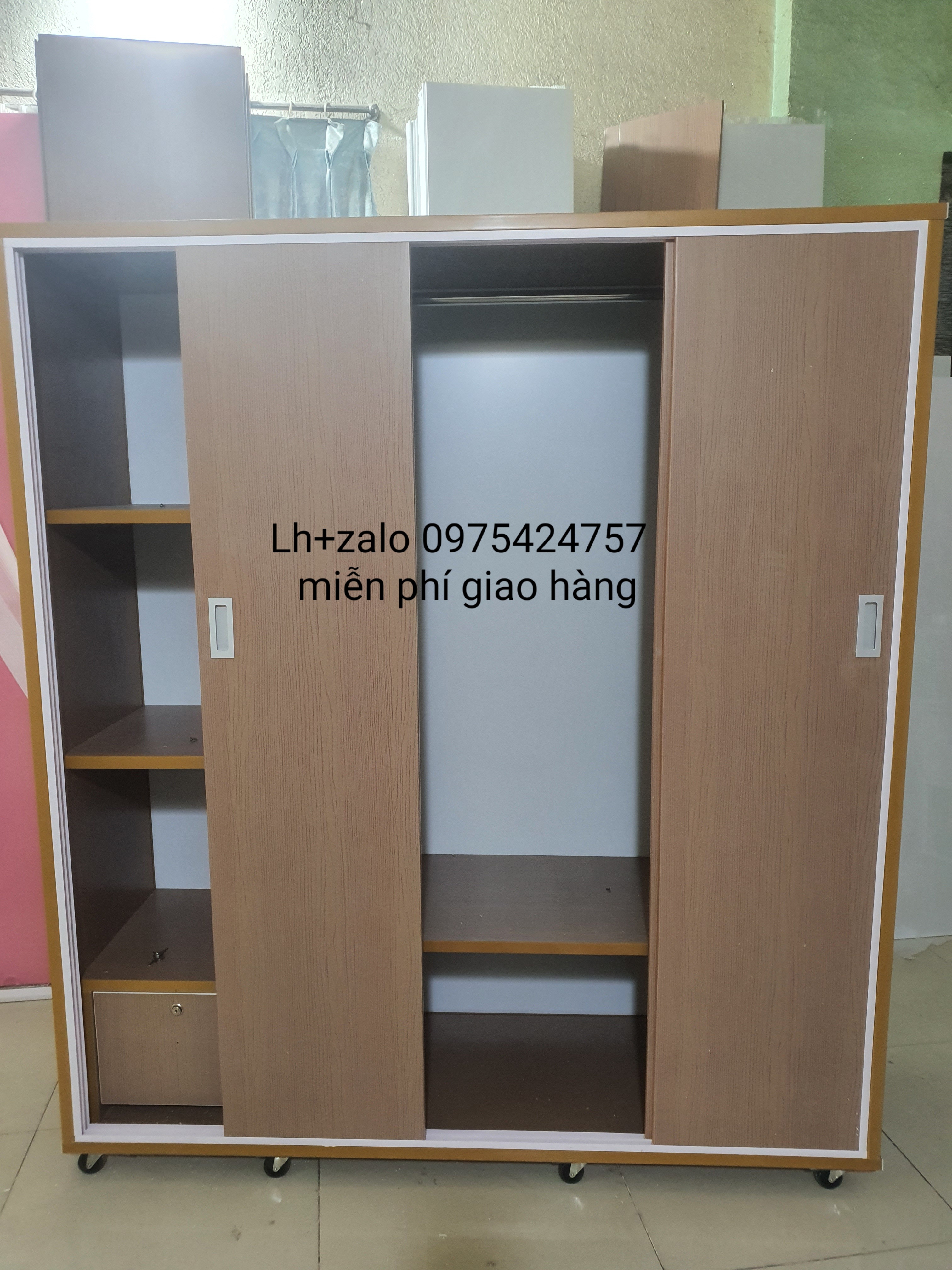 Tủ nhựa đài loan cao cấp 4 cánh lùa