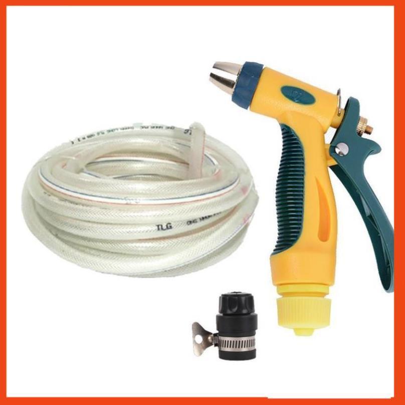 Bộ dây vòi xịt nước rửa xe,tưới cây tăng áp 3 lần 20m (nối nhựa đen 713-2)