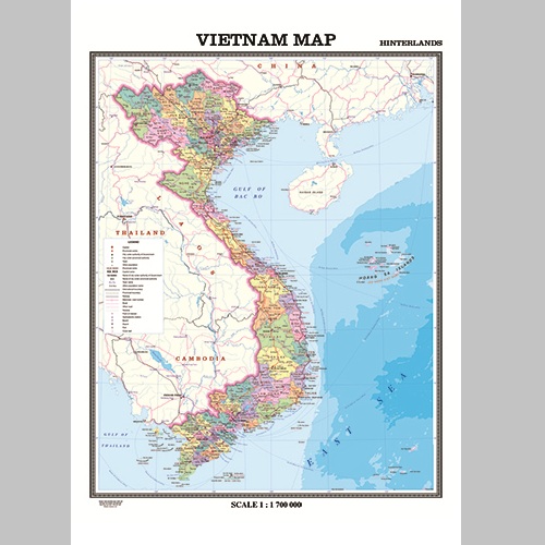 Bản Đồ Việt Nam Tiếng Anh phần đất liền