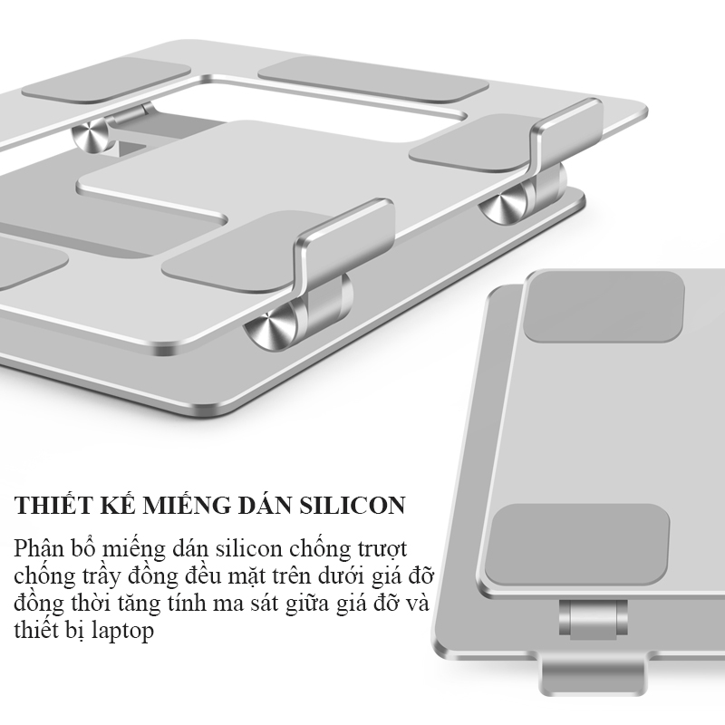 Giá Đỡ Laptop Đế Tản Nhiệt Laptop Để Bàn Chất Liệu Hợp Kim Nhôm Cao Cấp Tản Nhiệt – Nâng Hạ Điều Chỉnh Độ Cao - Gấp Gọn Cho Kích Cỡ 10-18 Inches Hàng Chính Hãng