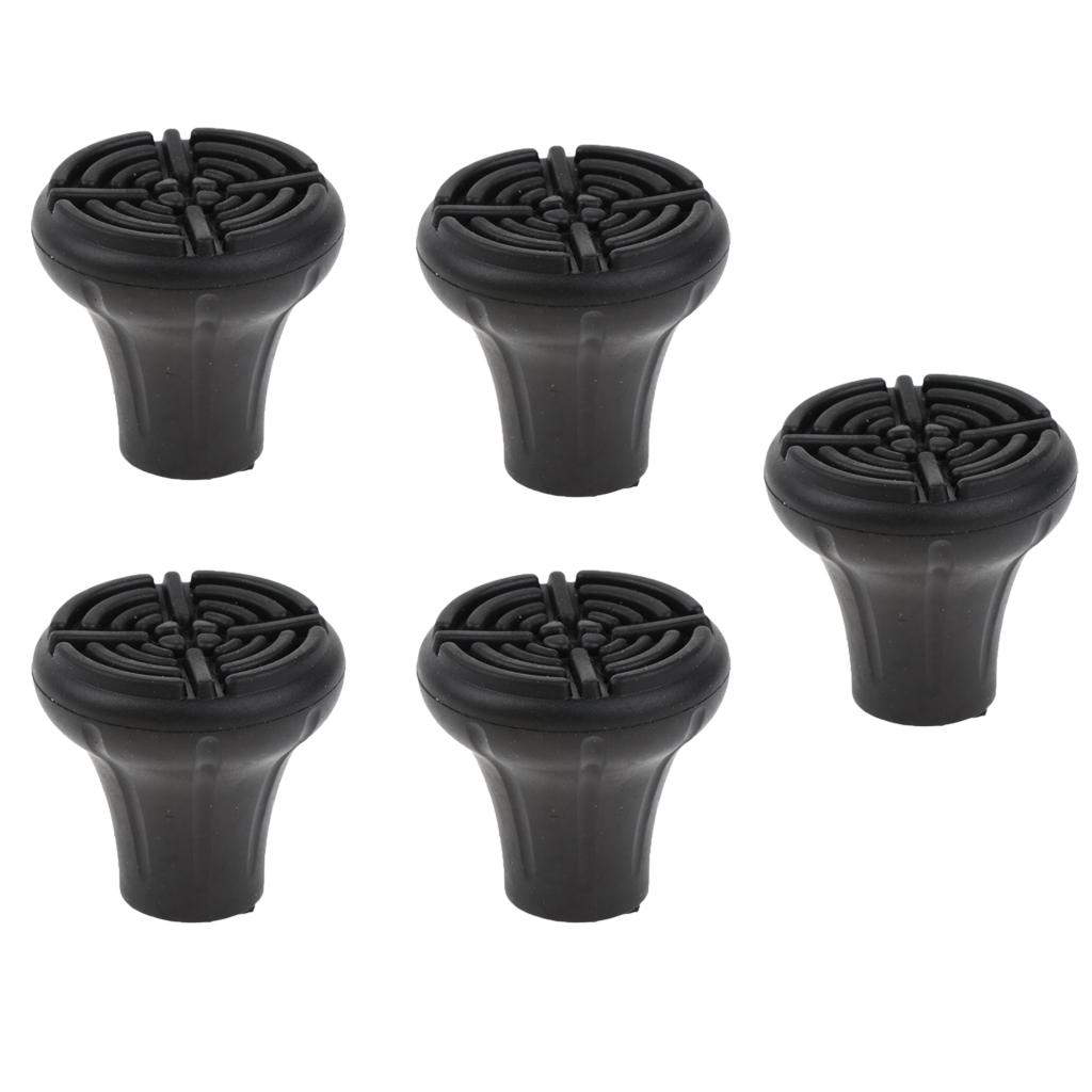 5pcs Replacement Rubber Tips Cover for Walking Stick Trekking Poles Round
