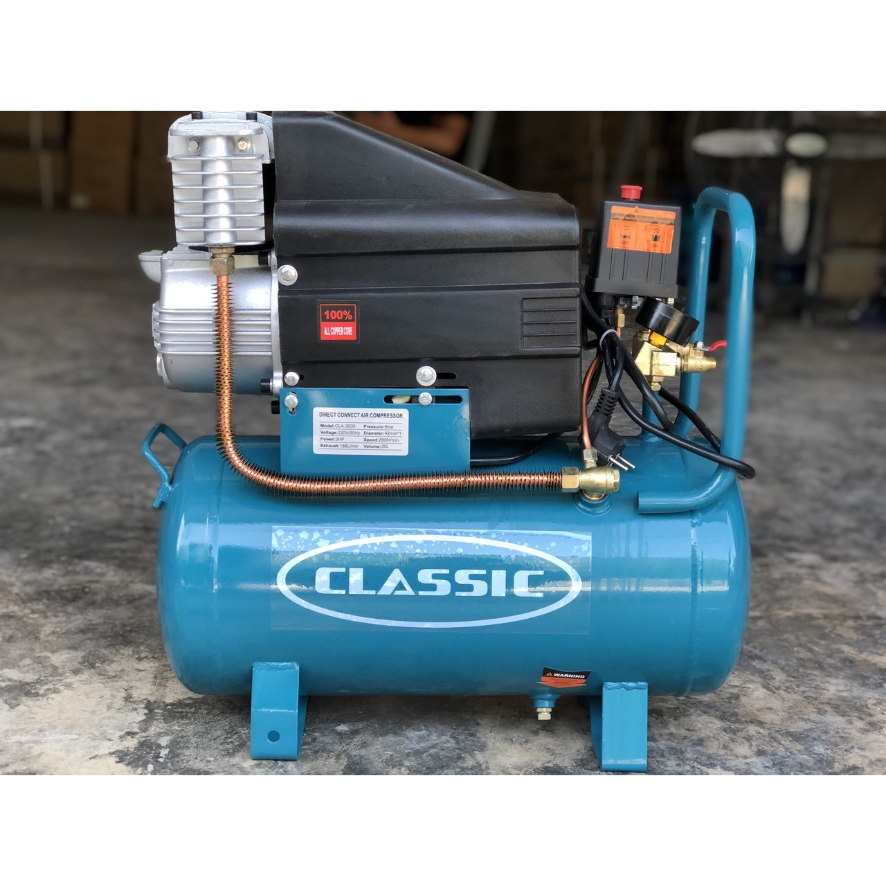 MÁY NÉN KHÍ CÓ DẦU CLASSIC CLA-3030 3HP 30 LÍT -HÀNG CHÍNH HÃNG