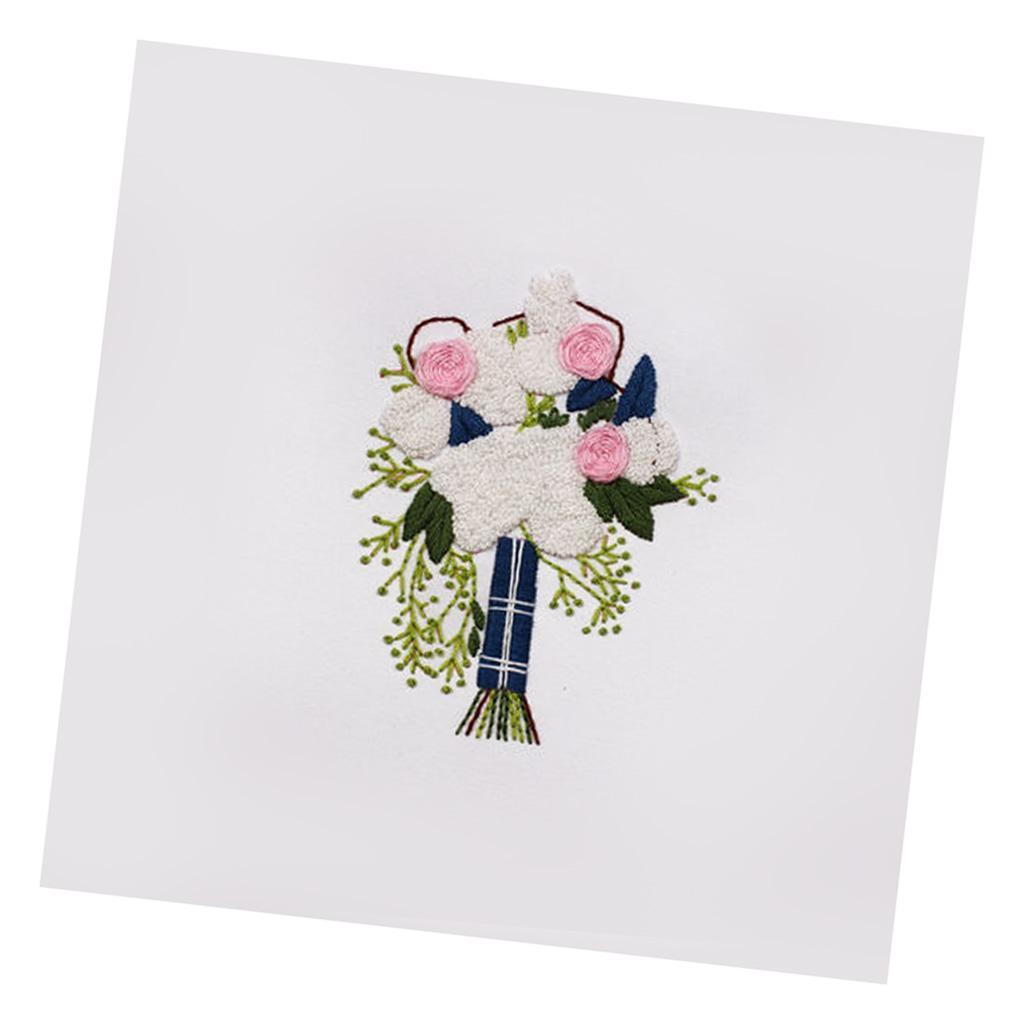 Embroidery Starter Kit with Pattern DIY Needlework for Home Wall Decor Blue