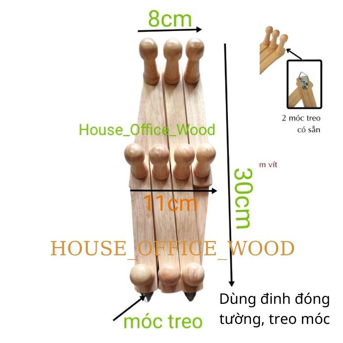 Móc xếp treo quần áo nón bảo hiểm chắc chắn phi 23/Móc áo gỗ 10 núm