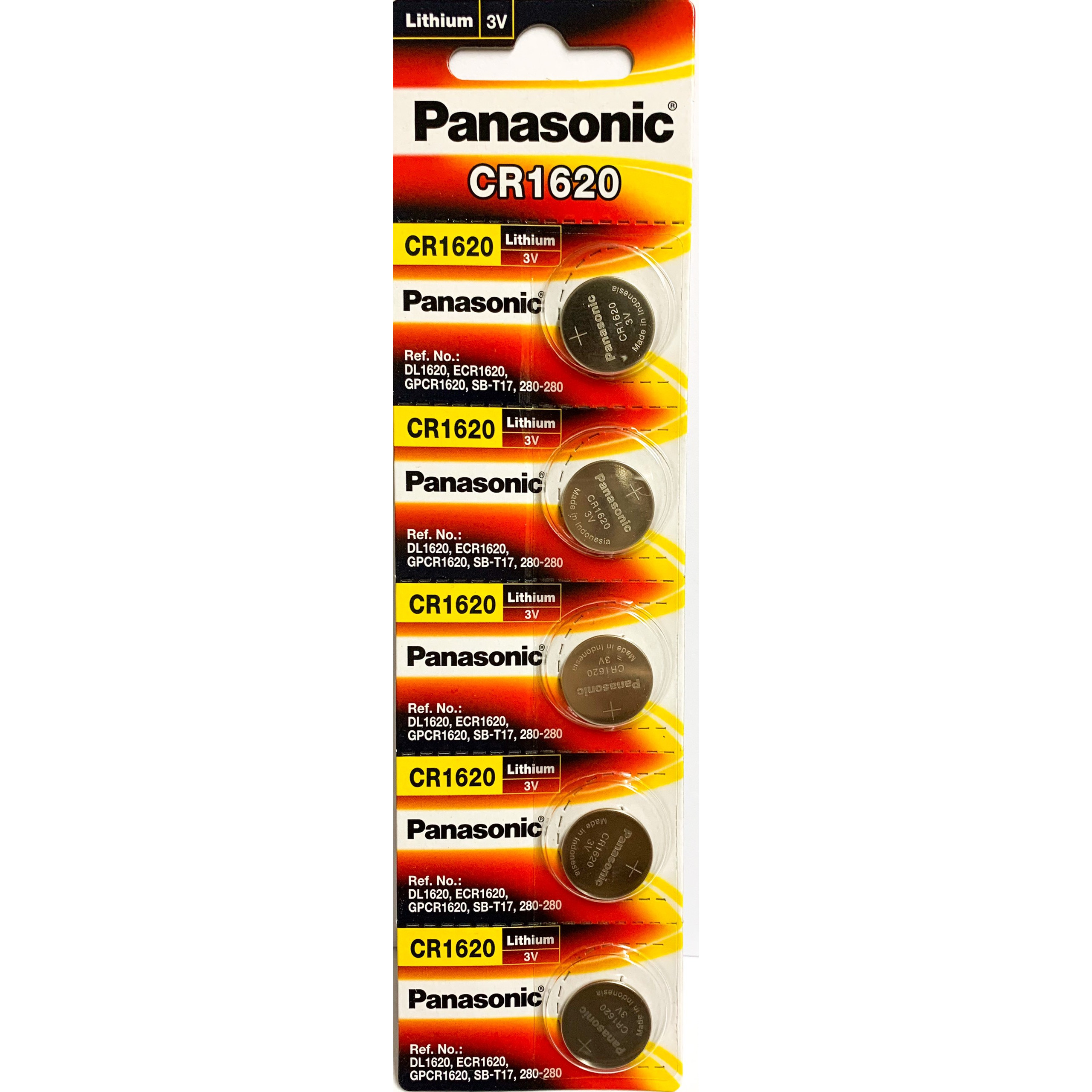 Vỉ 5 Viên Pin CR1620 Lithium 3V Panasonic - Hàng Chính Hãng