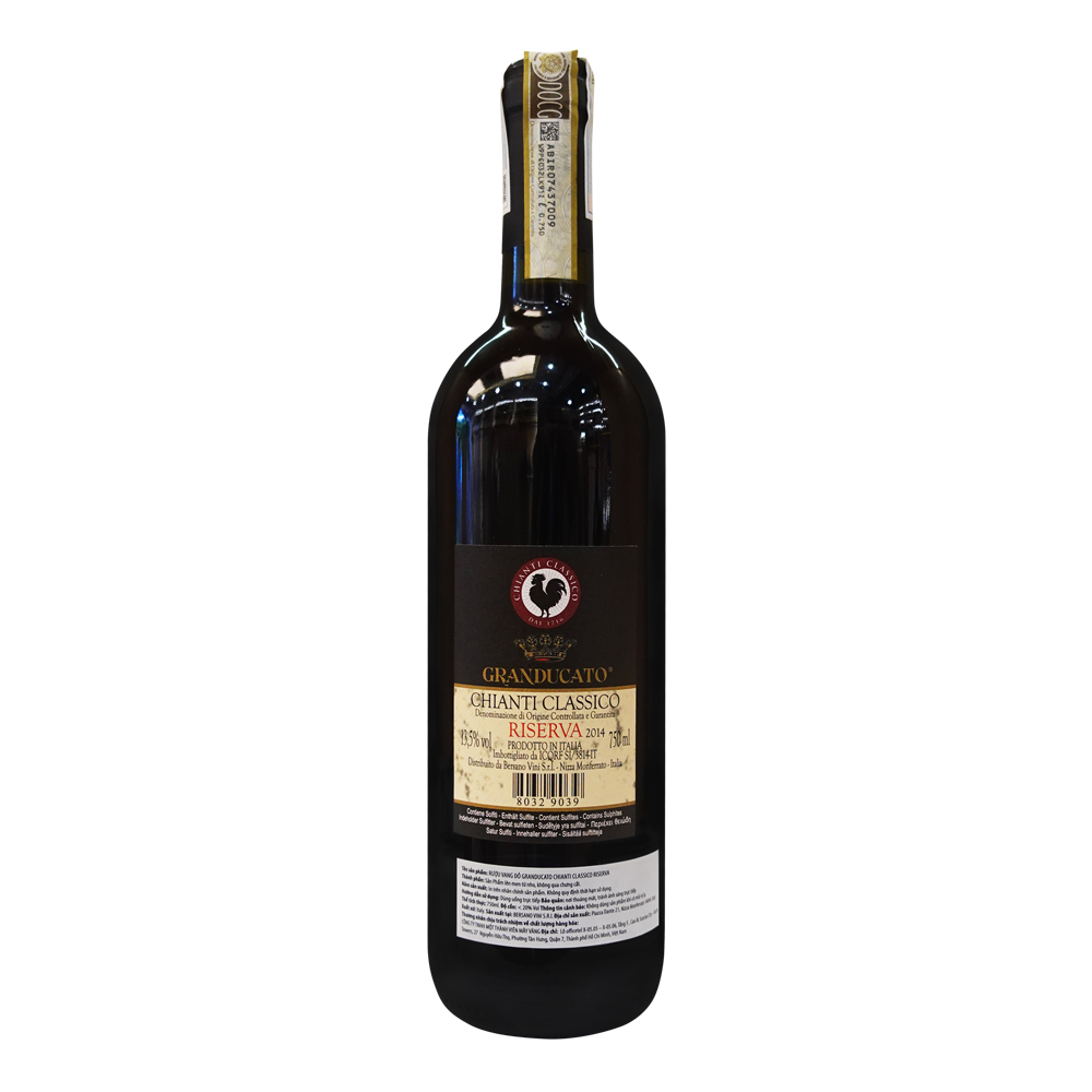 Rượu Vang Đỏ Granducato Chianti Classico Riserva DOCG 750ml 13.5% - Ý - Hàng Chính Hãng