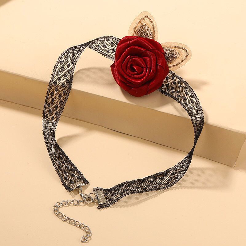 Vòng Cổ Choker Ren Hoa Hồng Sang Trọng Thời Trang