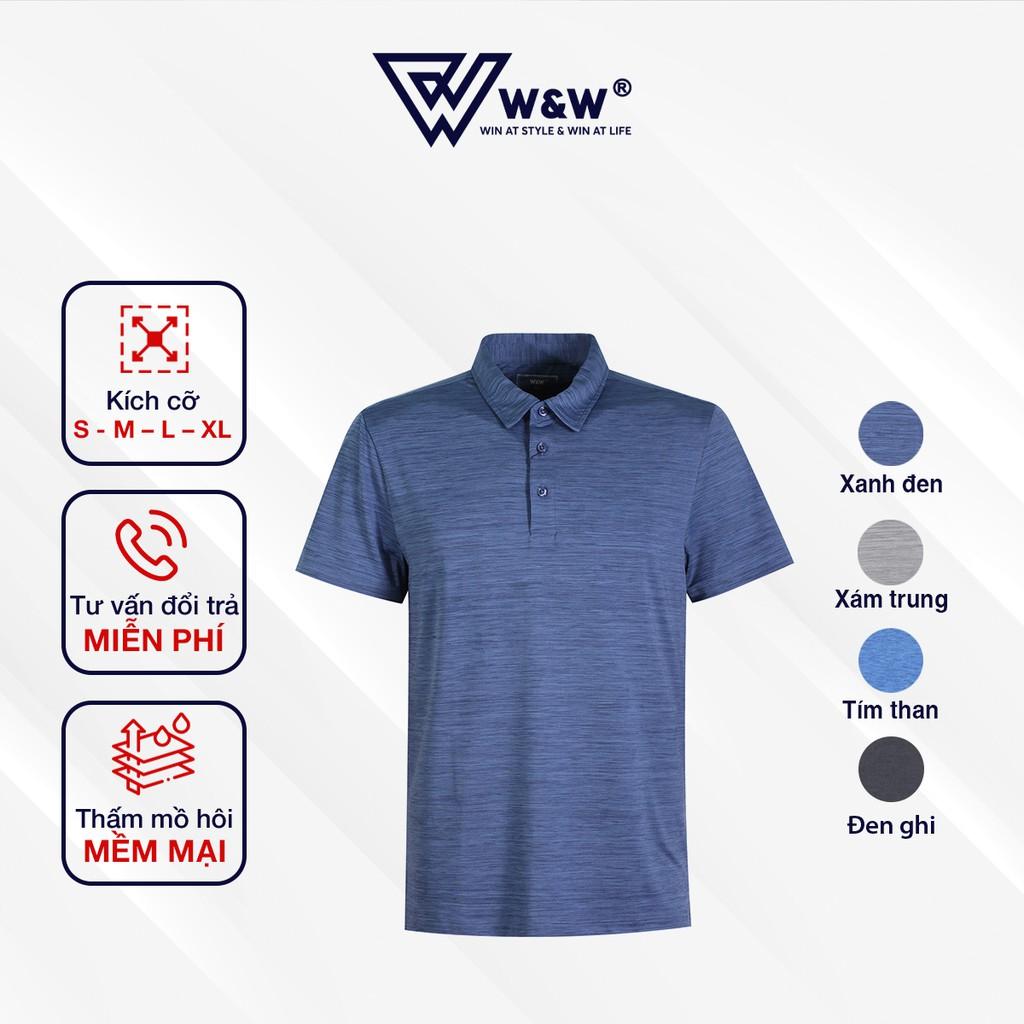 Áo Thun Polo Nam W&amp;W Dáng Regular Fit- Cổ Bẻ Đức Thiết Kế Ba Cúc Cài Ngắn Tay, Chất Liệu Thoáng Mát WPO75R