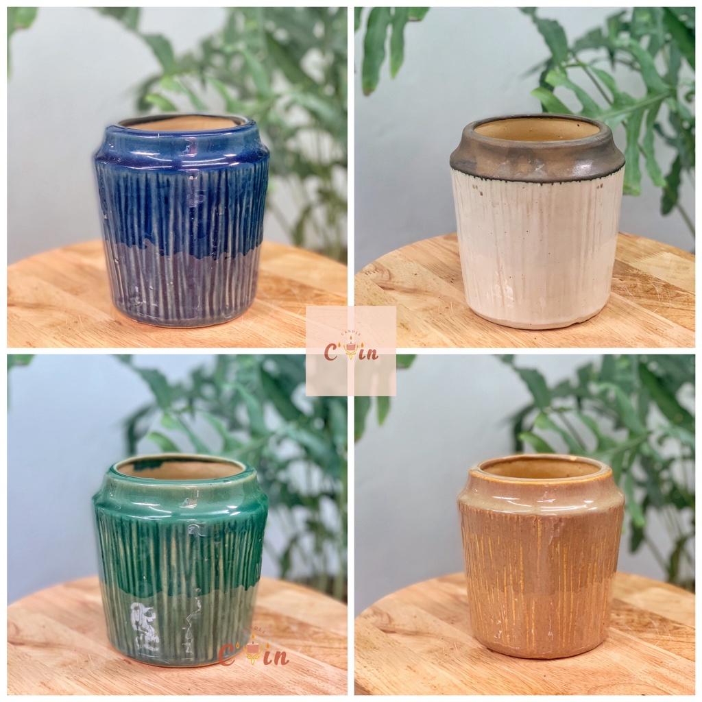 Bình hoa Lá Cây cọ, Ống tre 05 size các màu - Bình hoa gốm, Lọ hoa Decor Trang Trí - Gốm Xuất Khẩu