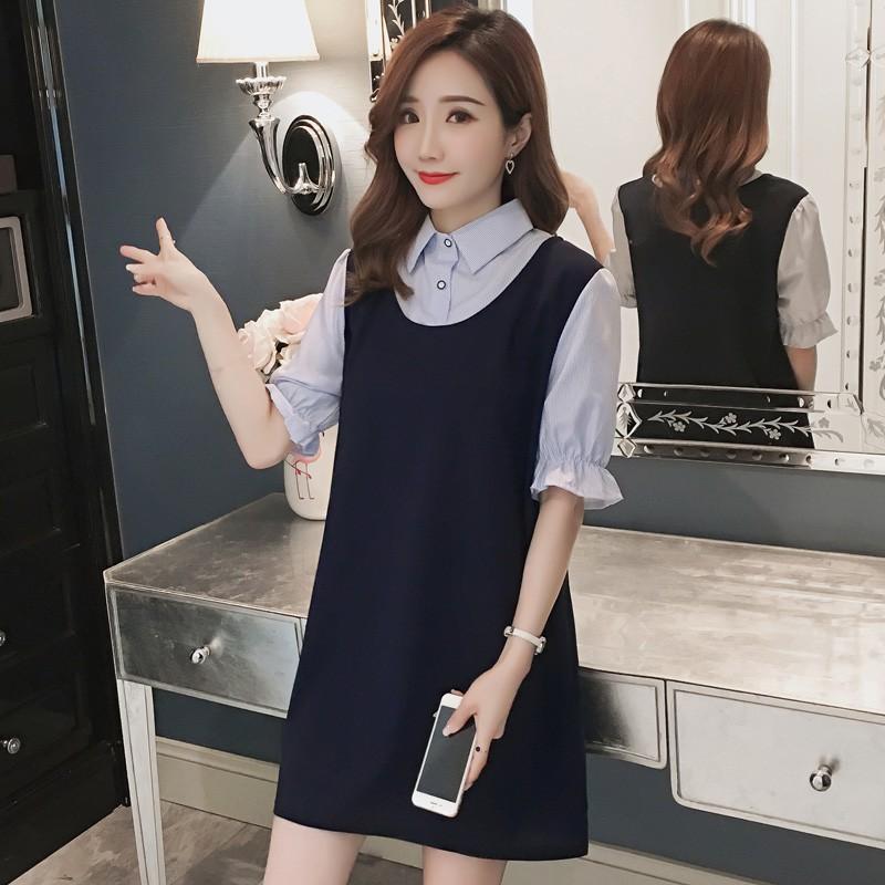 Váy công sở cộc tay chất mango cho bà bầu 0252e