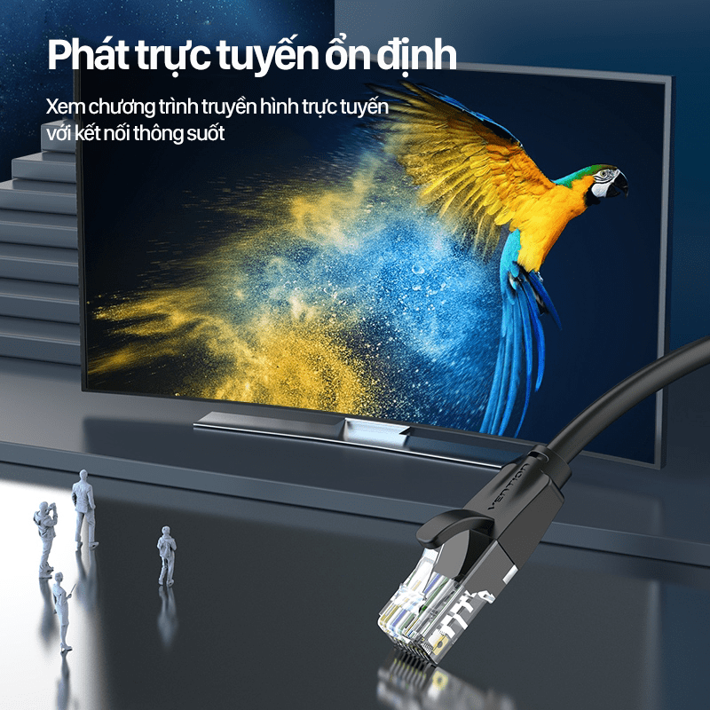 Cáp mạng Lan Cat8 tốc độ siêu cao 40Gbps SSTP dài 0.5 - 5m 10m 15m Vention - Hàng chính hãng
