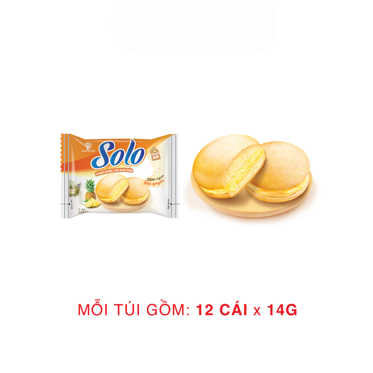 Bánh Solo kem dứa NEW 168 (14g x 12cái )