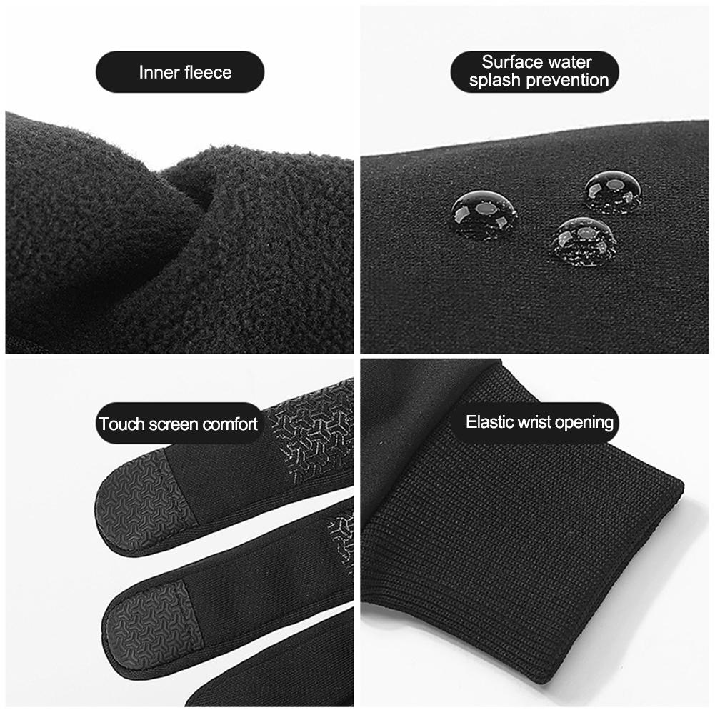 Unisex Mùa Đông Găng Tay Xe Đạp Màn Hình Cảm Ứng Sang Trọng Làm Dày Găng Tay Xe Máy Nữ Chống Nước Nam Cho Trượt Tuyết Ngoài Trời Cho Cắm Trại Đi Bộ Đường Dài Color: Black Size: XXL