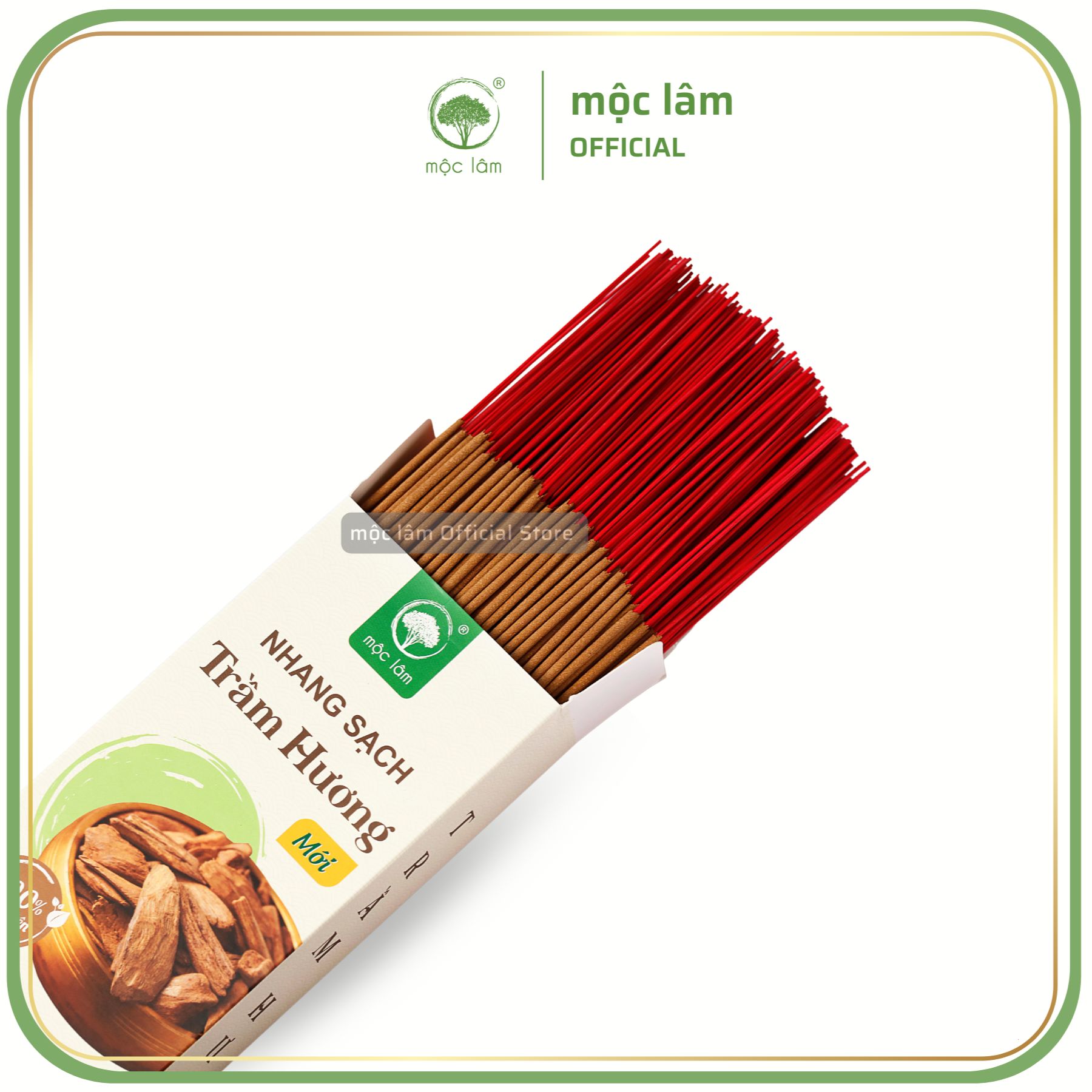 Nhang Trầm Hương MỘC LÂM 29cm 500cây, Nhang Sạch Ít Khói Ít Tàn, Hương Dịu Nhẹ, Nhang Phòng Máy Lạnh
