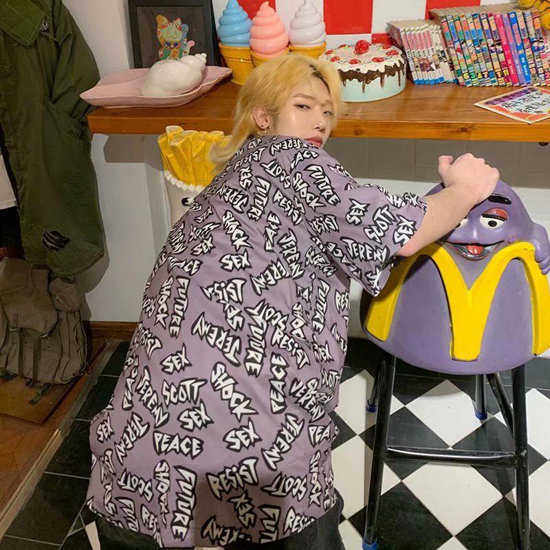 Áo Sơ Mi Ngắn Tay In Họa Tiết Thời Trang Năng Động Cá Tính Dành Cho Nam