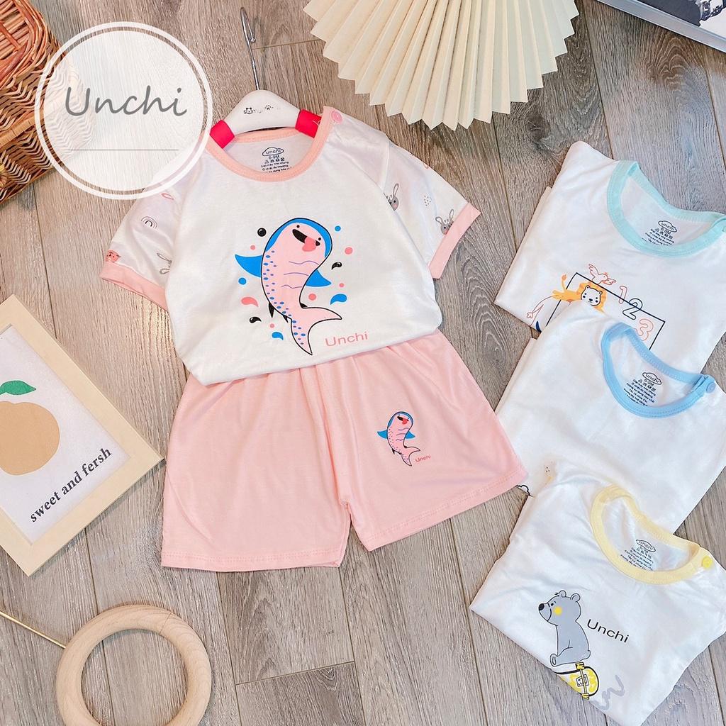 Bộ Unchi Cộc Tay Bé Trai, Bé Gái Peptit Hoạ Tiết Họa Tiết Dễ Thương