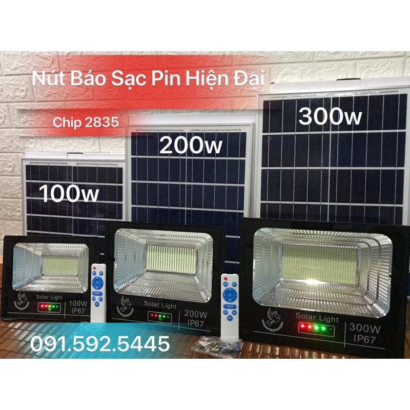 Đèn Pha Led Năng Lượng Mặt Trời 300w,200w,100w. Vỏ Nhôm,IP67. Có Thêm Chế Độ Báo Sạc Pin..