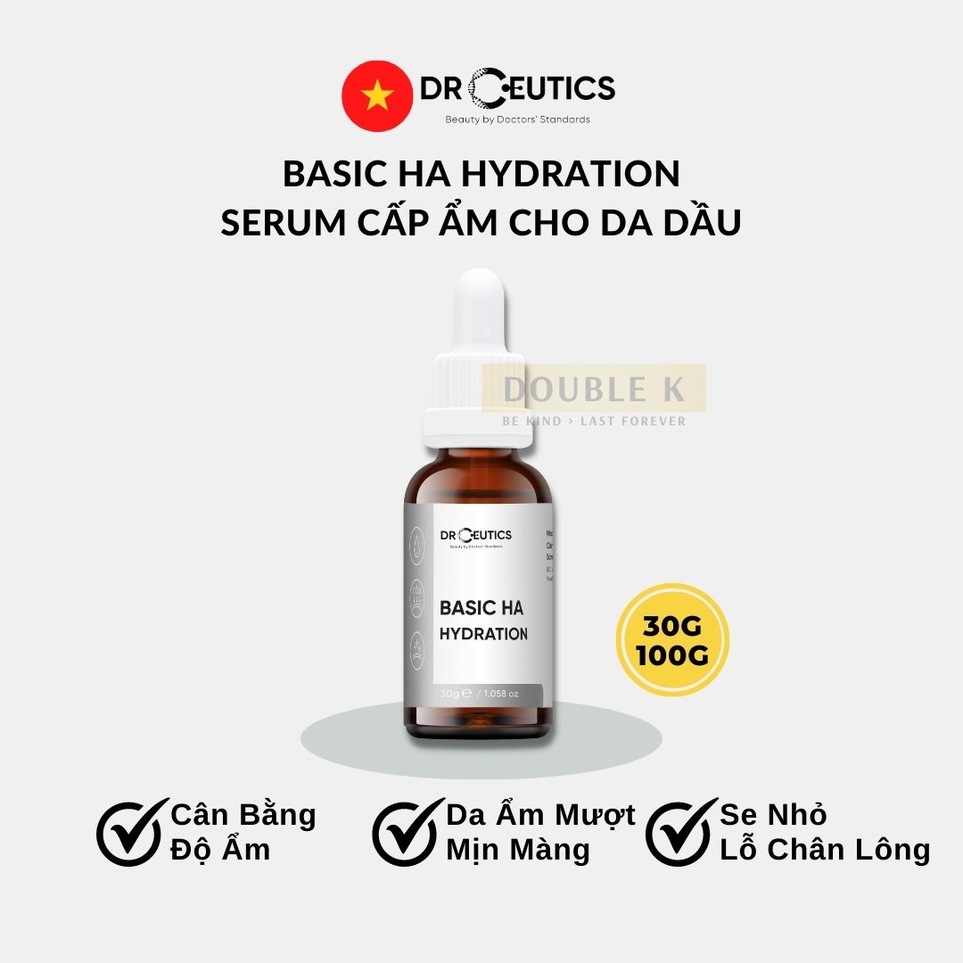 Drceutics Basic HA Hydration - Serum Cấp Ẩm Cho Da Dầu - Double K