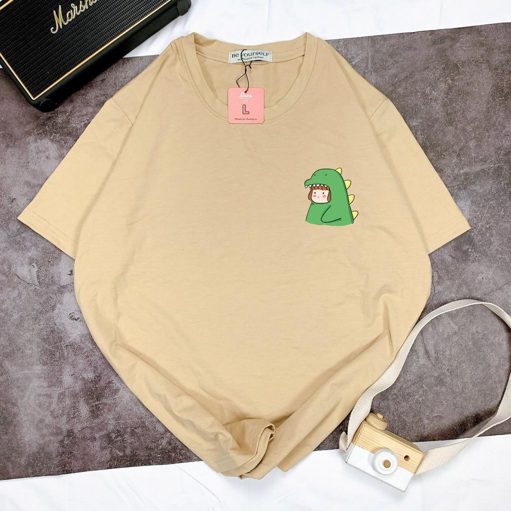 - Áo thun tay ngắn Be Yourself unisex size M L XL - CÔ GÁI KHỦNG LONG
