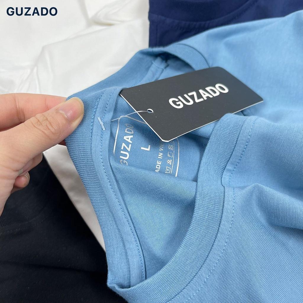 Combo 3 áo thun nam Guzado cotton mềm mát,trẻ trung năng động dễ phối đồ CB3GTS01