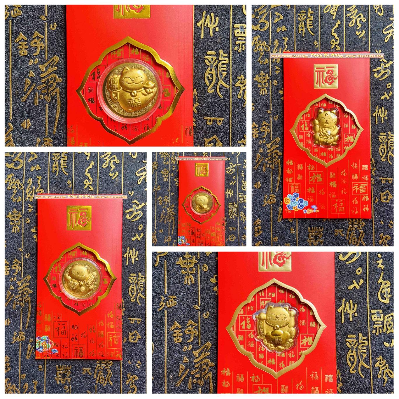 Bao lì xì Ti.ền 2023 Bao lì xì Mèo vàng Quý mão M1 LGLSC000635